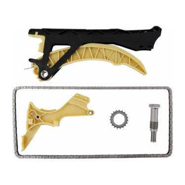 Imagem de 11311439854 Kit de corrente de distribuição para motor N46/N42, kit de parafusos de polia de corrente de distribuição compatível com N46 N42 118 120 318 320 520 X1 X3 1/3/5/X1/X3/Z4 Series para