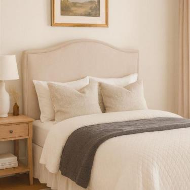 Imagem de Cabeceira para Cama Box King 203cm Diesis Lisa Bouclé Off White - Sall