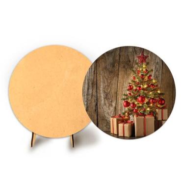 Imagem de Painel Redondo C Elastico 50cm Natal e Suporte MDF - Fadrix, NAT109