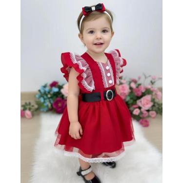 Imagem de Romper vestido Jardineira Princesa Noel Vermelho Natal - belli