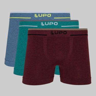 Imagem de Kit 3 Cuecas Lupo Boxer Fio Texturizado Sortidos 00733, Verde bali, Ma