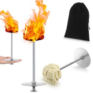 Imagem de Shimeyao 1 par de tochas de palmeira de fogo com bolsa de armazenamento de 6 cm de cabeça tecida equipamento de dança de fogo para festivais e apresentações de todos os níveis de jogadores iniciantes