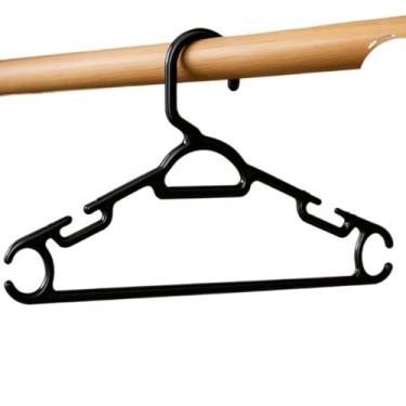 Imagem de Kit Cabide Preto Adulto Reforçado 5 em 1 - Cabide Multifuncional para Calças, Sutiãs e Gravatas, 5mm de Espessura(KIT 3 CABIDDES)