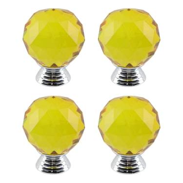 Imagem de Dahszhi 4 peças diamante esférico 1,18"/30 mm puxador de vidro cristal puxadores de armário gavetas armário cômoda estante guarda-roupa, ouro