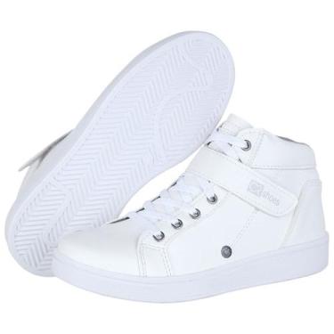 Imagem de Botinha Feminino Tenis Cano Alto Fitness Crshoes Origi 1461, Branco, 3