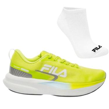 Imagem de Kit Tênis de Corrida Masculino Fila Racer Fastpace e Meia, 41, Verde c