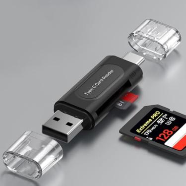 Imagem de Leitor de cartão SD USB C, leitor de cartão de memória com slot duplo de alta velocidade para SD/MicroSD/SDHC/SDXC/MMC, compatível com iPhone 16, MacBook Pro/Air, iPad Pro, Galaxy