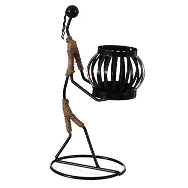 Imagem de Suporte de vela com figura de arame decorativo moderno lanterna de chá de mesa centro de mesa, suporte de vela, transporte frontal
