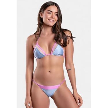 Imagem de Biquíni Areia Branca Praya Cortininha Tule Azul, P