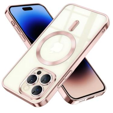 Imagem de Capinha Case Capa Transparente Magnética Anti Impacto Slim Luxo Premium Proteção de Câmera Para iPhone (Rose, iPhone 11 Pro Max)
