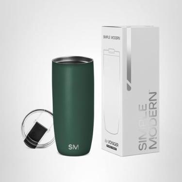 Imagem de Simple Modern Travel Coffee Mug Tumbler with Flip Lid | Reusable Insulated Stainless Steel Thermos Cold Brew Iced Coffee Cup | Valentines Gifts For Him Her | Voyager Collection | 20oz | Forest