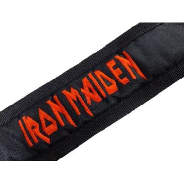 Imagem de Correia Violão Guitarra e Baixo Bordada Acolchoada 7 cm Bandas Rock - 