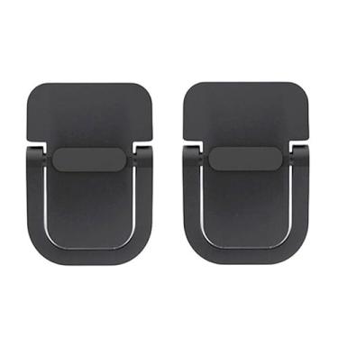 Imagem de Suporte de laptop preto portátil invisível de liga de zinco, dobrável, suporte ergonômico para resfriamento e estabilidade, 2 peças