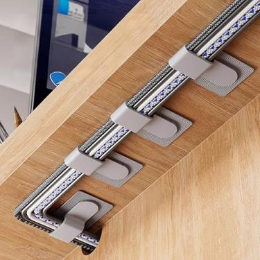 Imagem de Pacote com 30 organizadores de cabos de fita mágica, tiras de gerenciamento de cabos adesivos para casa, escritório, mesa para arrumar cabos USB, fios de carregamento, cabos de alimentação