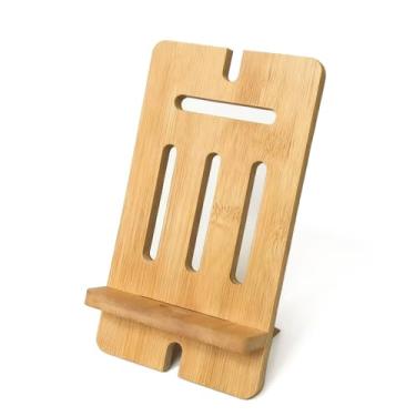 Imagem de Base de carregamento de mesa para celular de madeira de bambu