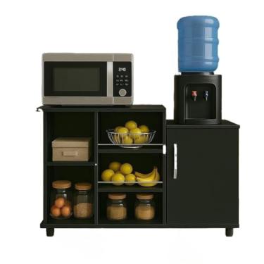 Imagem de Fruteira com Balcão p/Cozinha c/Suporte para Galão d’Água e Bebedouro(PRETO)