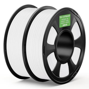 Imagem de DEEPLEE Filamento PLA+ 2.0 1,75 mm, filamento de impressora 3D de resistência mais forte, branco 2 kg, filamento de impressora 3D PLA Plus atualizado, filamento PLA+ de alta velocidade para a maioria