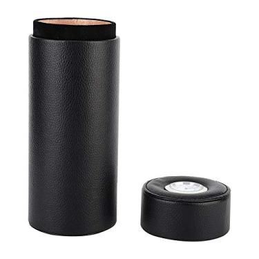 Imagem de RiToEasysports Caixa de Armazenamento Portátil do Humidor do Charuto de Madeira Couro Plutônio para Casa e Viagens, Caixa Feita à Mão Cedro Espanhol Com Capacidade Preto Puro 6 Peças (Preto)