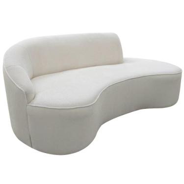 Imagem de Sofá Curvo 04 Lugares 230cm Eron Braço Direito Bouclé Off White - Next