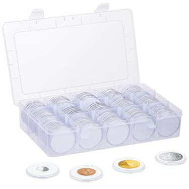 Imagem de Estojos de acrílico prata para exibir moedas, caixa transparente de 100 peças de porta-moedas e juntas com plástico ajustável para tamanhos de 4,8 cm, 4,5 cm, 1,06 cm, 0,98 cm, 0,78 cm, 0,66 cm e 4,81