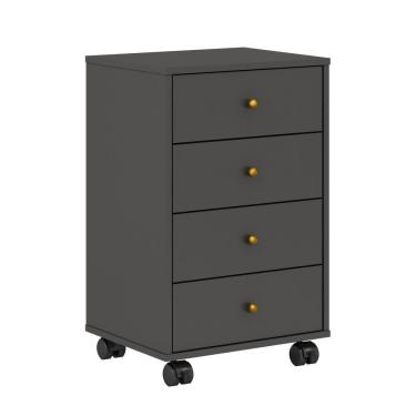 Imagem de Mesa De Cabeceira 4 Gavetas James Amendola Grafito