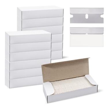 Imagem de LECEHIVO 1200 peças lâminas de barbear de borda única industrial de substituição de borda reta raspador de caixa de raspador de tinta de vidro lâminas raspadoras para remover adesivos decalques