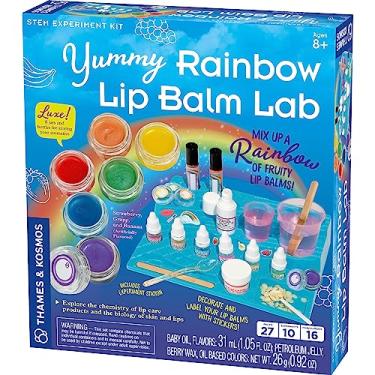 Imagem de Thames & Kosmos Yummy Rainbow Lip Balm Lab STEM Kit | Make Lip Balms & Glosses in a Rainbow of Colors | Includes Strawberry, Grape, Banana Flavors & Cosmetic Jars | Chemistry & Biology of Skin Care