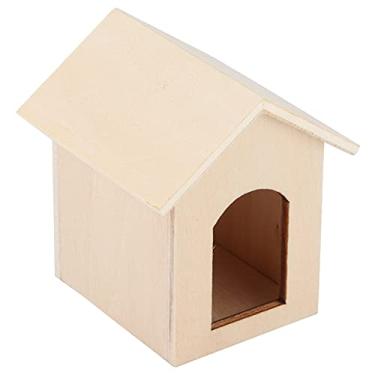 Imagem de Hztyyier Casa de Bonecas de Madeira Canil Realista Casa de Animais de Estimação Modelo Em Miniatura para de Bonecas 1:12 Fingir Brincar Acessório de Brinquedo para Entusiastas e Artesanato Material: