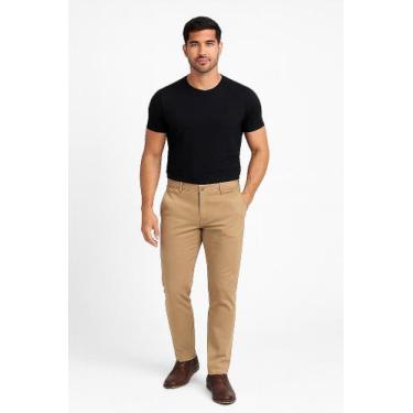 Imagem de Calça Masculina de Sarja Esporte Fino com Bolso Embutido Bege - Confor