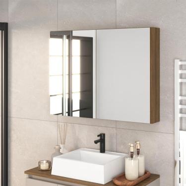 Imagem de Armário de Banheiro com Espelho Aurora 2 Portas Mel