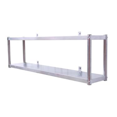 Imagem de Prateleiras flutuantes para montagem na parede, prateleira dupla de aço inoxidável, prateleiras de parede para cozinhas, salas de utilidade, armazenamento, casa (70 x 25 cm)