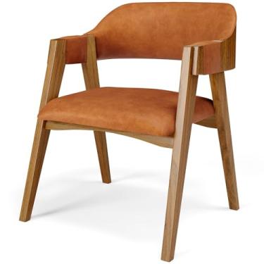 Imagem de Cadeira Para Sala de Jantar Estar Living Estofada Suran L02 Couríssimo Canela - Lyam Decor