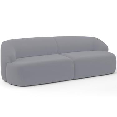 Imagem de Sofá 3 Lugares Curvo Orgânico Para Sala Living 250cm Barolo L06 Veludo Cinza - Lyam Decor