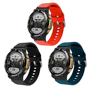 Imagem de Senter Tiras de substituição de borracha macia premium de liberação rápida para relógio inteligente Amazfit T-rex 2