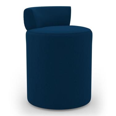 Imagem de Puff Decorativo Orgânico Living Aegon Minimalista Veludo Azul Marinho - Abmaza