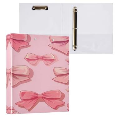 Imagem de Blueangle Fichário de 3 anéis para meninas com prancheta e 2 bolsos - Organizador de documentos decorativos de 3 cm para escritório, suprimentos para reuniões (45)