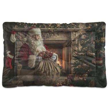 Imagem de SEHANY Cama de Natal para cães e gatos com fundo antiderrapante, cama de canil, colchão macio para animais de estimação, lavável, para cães pequenos, médios e grandes, gatos, 91 x 61 cm