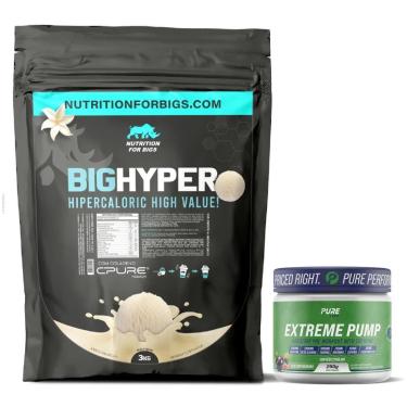 Imagem de Hipercalórico BigHyper Nutrition For Bigs + Pré Treino Extreme Pump 250g Pure Athletic-Unissex