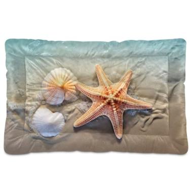 Imagem de SEHANY Cama de gato com estrela do mar, praia, para cães, com fundo antiderrapante, caixa de canil, colchão macio para animais de estimação, lavável, almofada de cama para cães pequenos, médios e