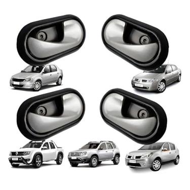 Imagem de Kit 4 Maçaneta Interna Puxador Sandero Logan Duster Oroch Dianteira/traseira