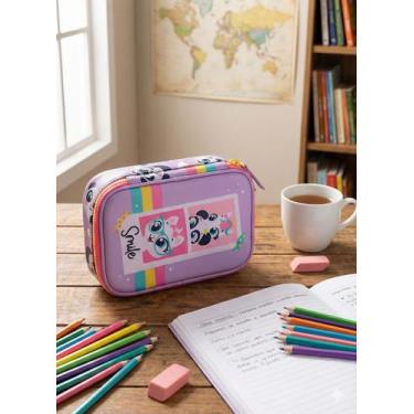 Imagem de Estojo Infantil Puket Grande 3D Multibichos BFF Best Friend