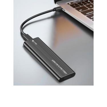 Imagem de Adaptador M.2 SATA SSD, USB3.2 Gen1 5Gbps Tipo-C para SATA NGFF baseado M.2 Leitor adaptador de unidade de estado sólido, suporta tecla B (tecla B + M)