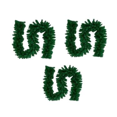 Imagem de Festão Aramado 260 Galhos Grosso Verde Decoração Natalina Com 2,70 Metros De Natal(3 Festões)
