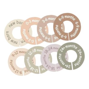 Imagem de Baoblaze Conjunto de 8 divisórias para armário de bebê, organizadores de roupas por tamanho, cabides redondos e portáteis para berçário, ideais para casa, Colorida