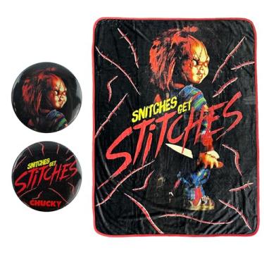 Imagem de Cobertor infantil de pelúcia de lã macia com botões 114 x 152 cm