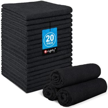 Imagem de Orighty Conjunto de toalhas de banho, pacote com 20, panos de rosto de microfibra altamente absorventes e macios, panos de lavagem multiuso e toalhas de mão para banheiro, hotel, spa e academia, 29 x