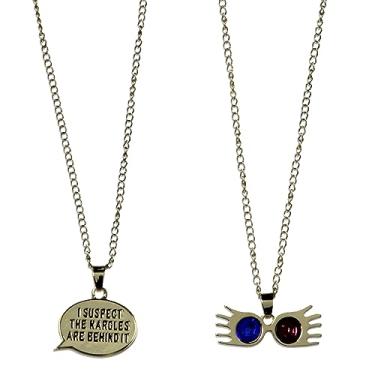 Imagem de Conjunto de colar Harry Potter Luna Lovegood Suspect Nargles Talk Bubble 2 peças