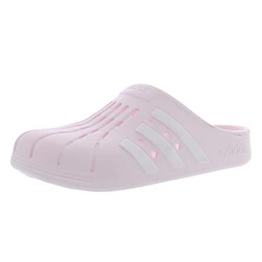 Imagem de adidas Tamancos Adilette unissex para adultos, Quase rosa/branco nuvem/quase rosa, 14 Women/13 Men