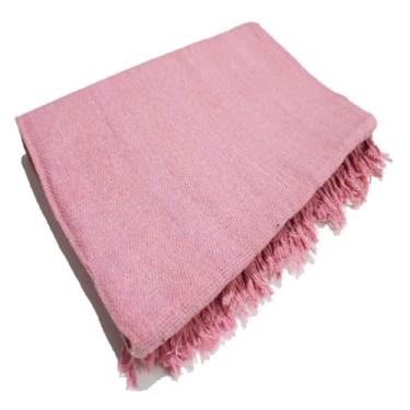 Imagem de Manta Para Sofá Luxo Gigante 120x210 Algodão - Capa Protetora e Decorativa para Sala (Rosa Bebê)