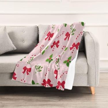 Imagem de Wassud Cobertores e mantas de Natal 152,4 x 228,6 cm cobertor de folhas de azevinho para sofá, cobertor quente aconchegante de lã de pelúcia para cama, sofá, cadeira, decoração de casa